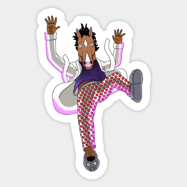 Bojack Falling in to Emptiness Sticker by popculture-ish